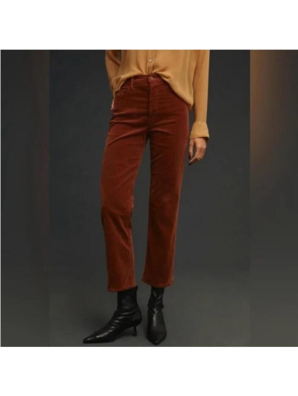 MOTHER The Tomcat Ankle Corduroy Hopscotch High Rise Jeans 24